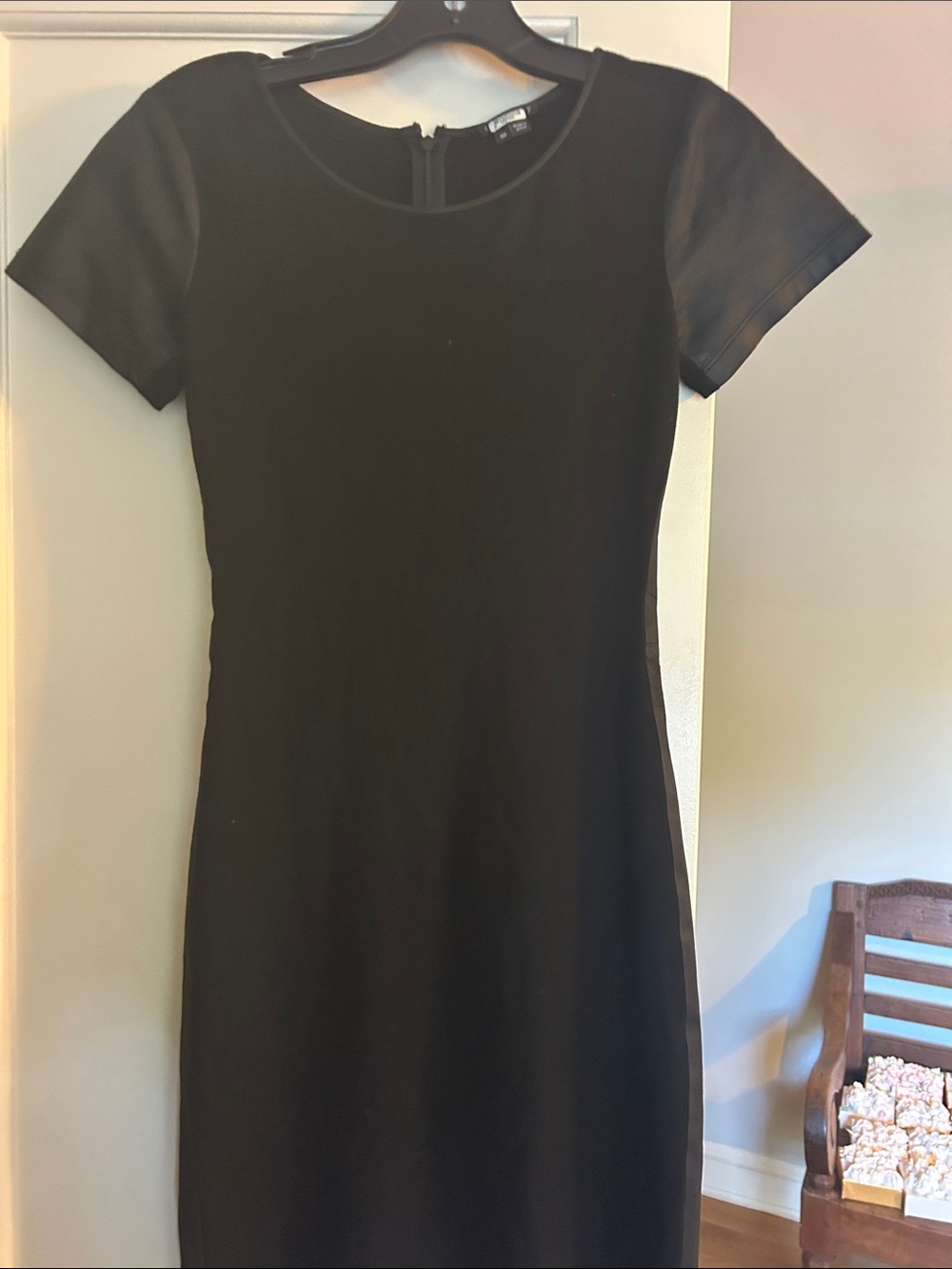 Theory Black Short-Sleeve Midi Dress